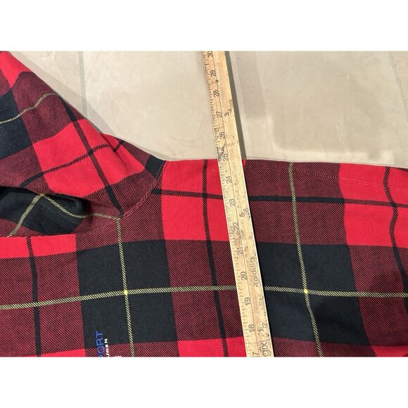 Vintage 90s Polo Sport Ralph Lauren Plaid Pattern Hoodie Rare RL Flag Spellout - Picture 4 of 6